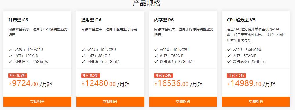 阿里云专有宿主机价格及配置信息