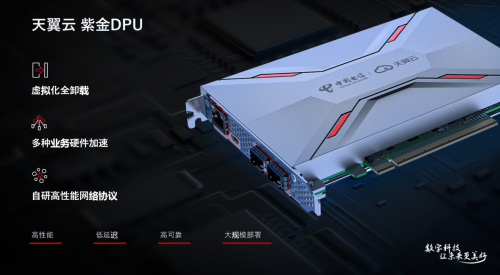 中国电信天翼云发布自研紫金DPU 构建新一代云计算体系架构