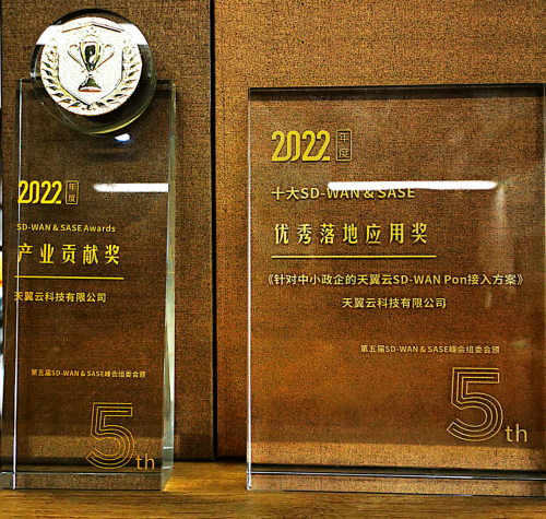 天翼云亮相第五届SD-WAN & SASE峰会，双料奖项获业界肯定！