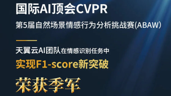喜讯！天翼云荣获国际AI顶会ABAW季军