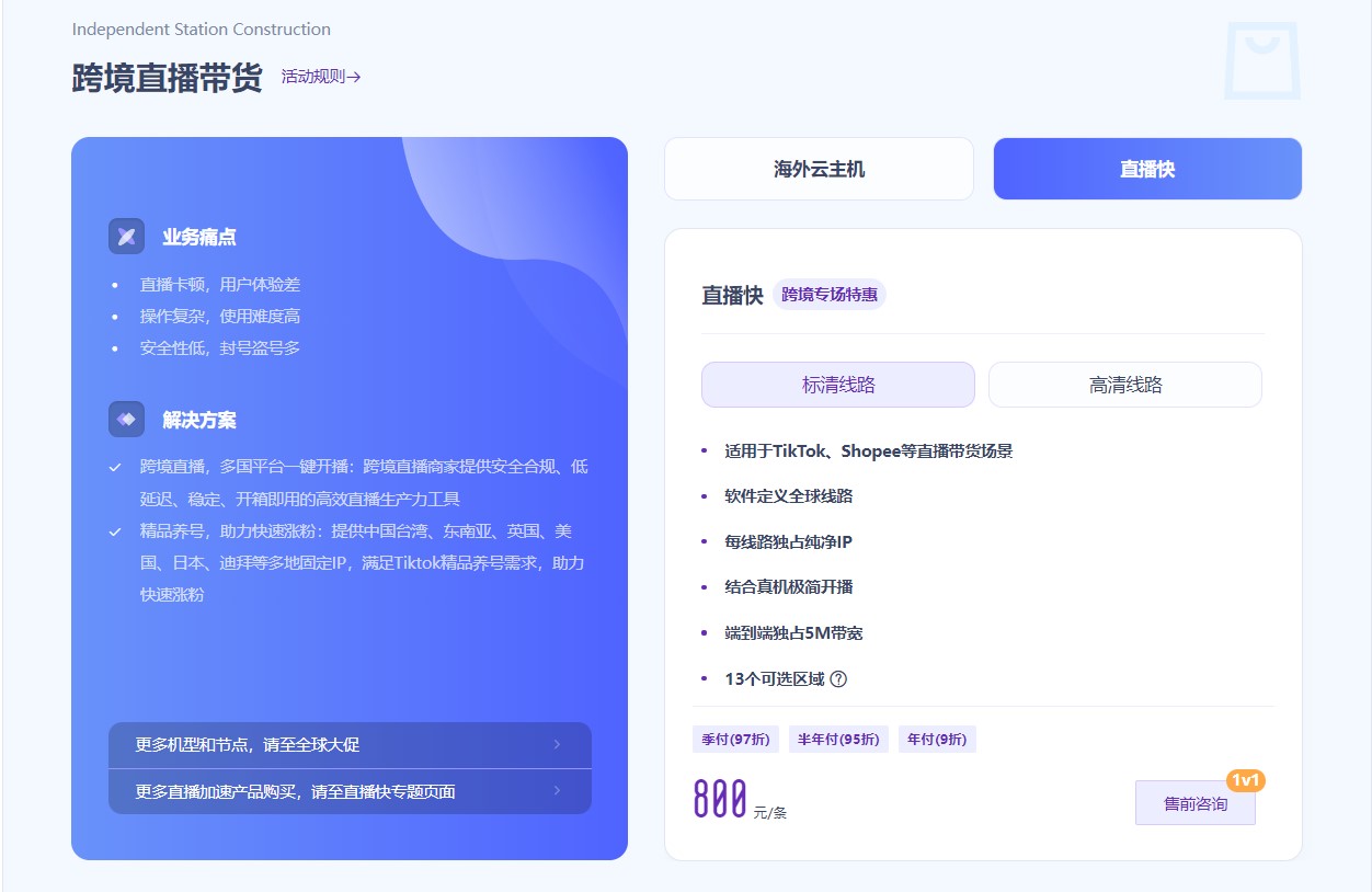 UCloud跨境专场特惠