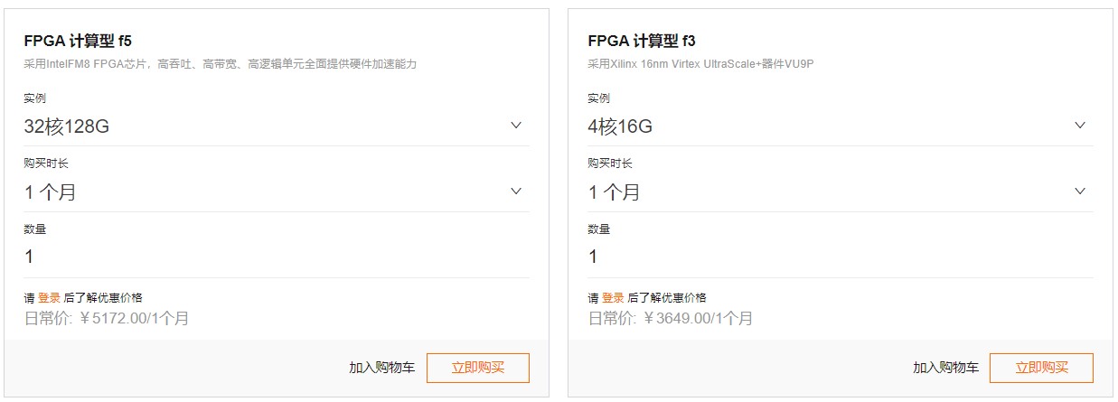 阿里云FPGA云服务器价格