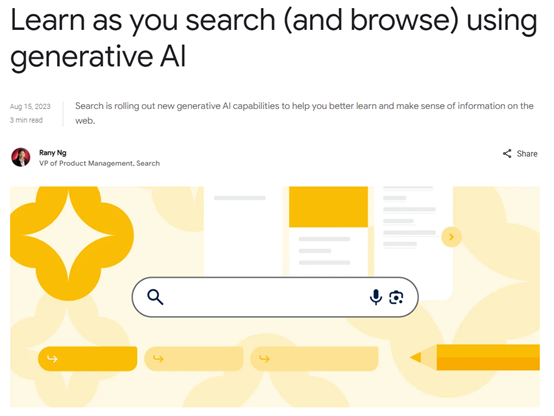 谷歌生成式AI搜索新增3个功能