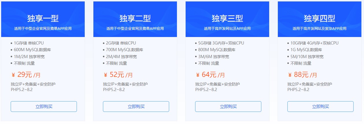 硅云独享云虚拟主机价格