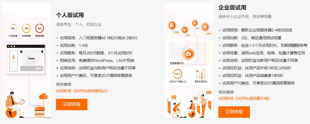 阿里云服务器免费试用