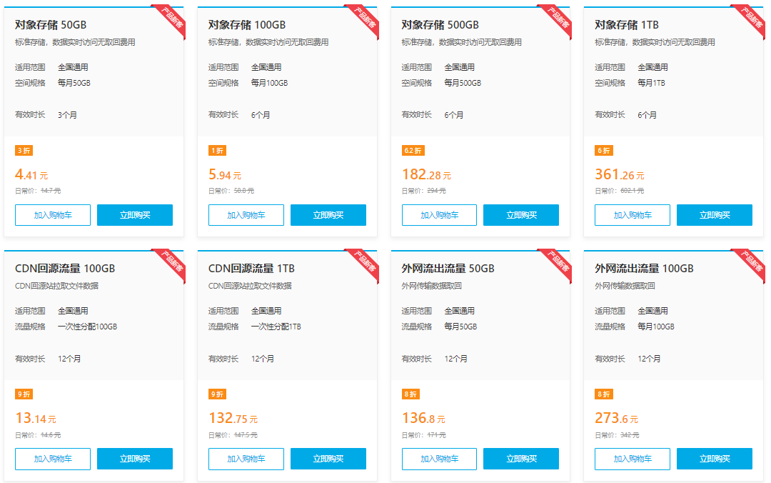 七牛云存储新客1折起 对象存储100GB低至0.99元/月