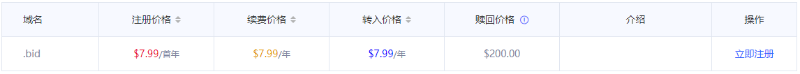 .bid域名