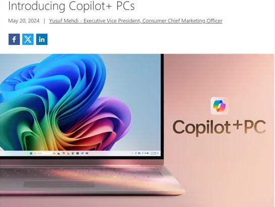 微软推出基于GPT-4o模型的Copilot+ PC