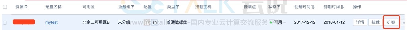 扩容云硬盘