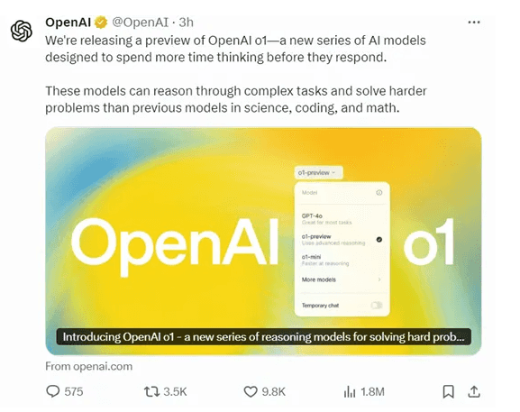 OpenAI草莓模型o1发布 现役最强的超复杂推理大模型