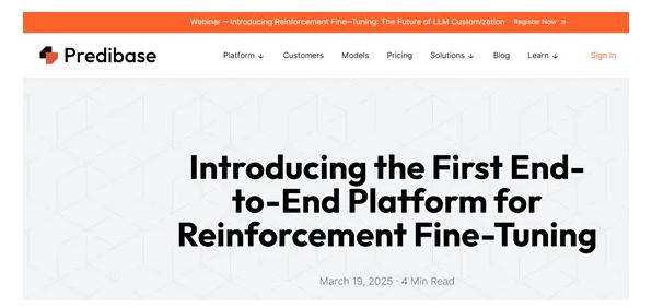 Predibase发布全球首个端到端强化微调平台RFT