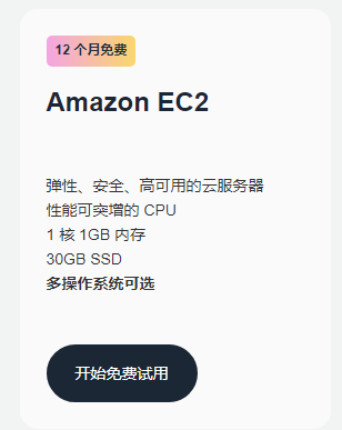 亚马逊免费云服务器