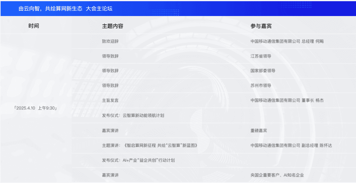 2025中国移动云智算大会