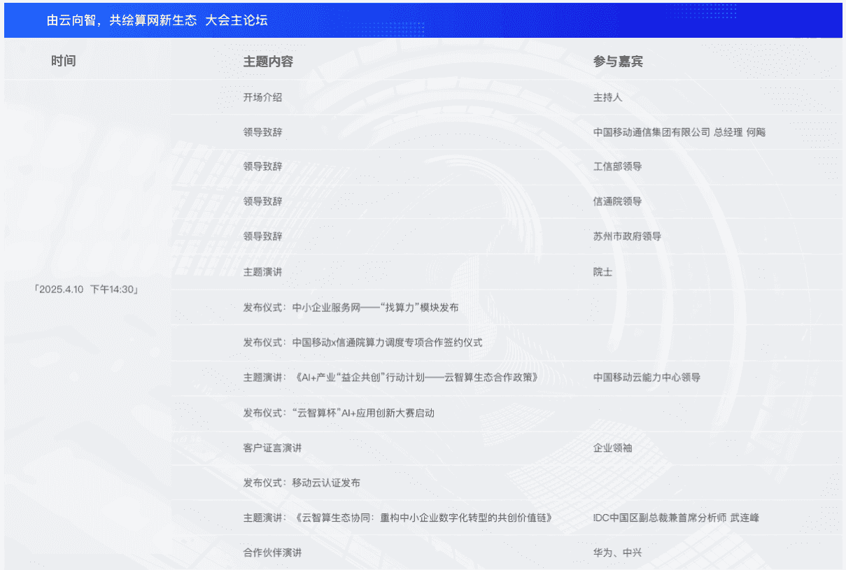 2025中国移动云智算大会