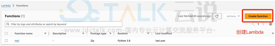 创建Amazon Lambda