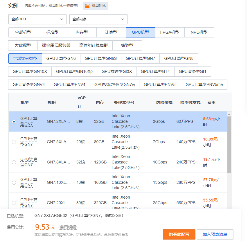 腾讯云GPU云服务器