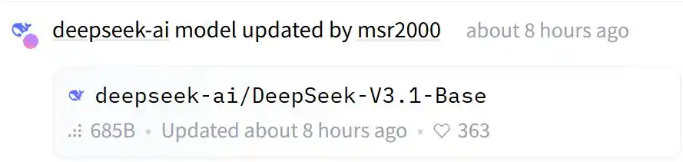 DeepSeek重磅开源V3.1-Base模型