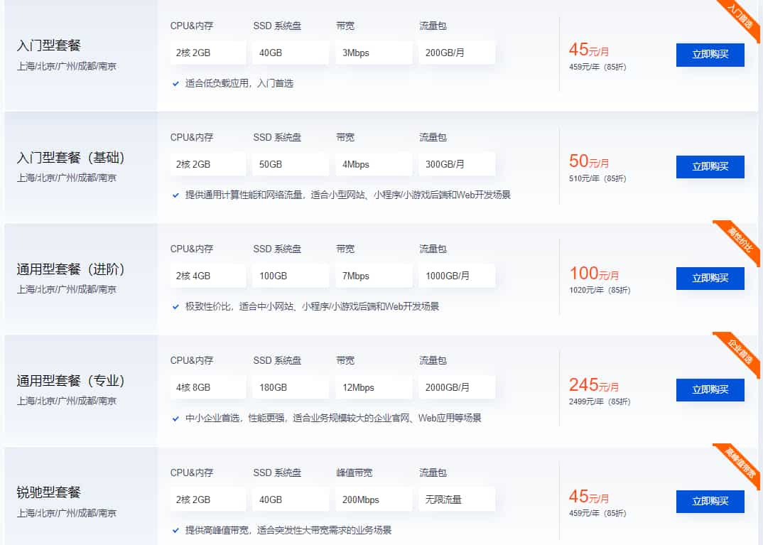 腾讯云轻量应用服务器