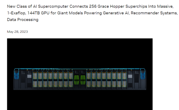 NVIDIA发布超级计算机DGX GH200 可用于生成式AI