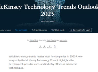麦肯锡发布《2023年技术趋势展望》生成式AI首次入选