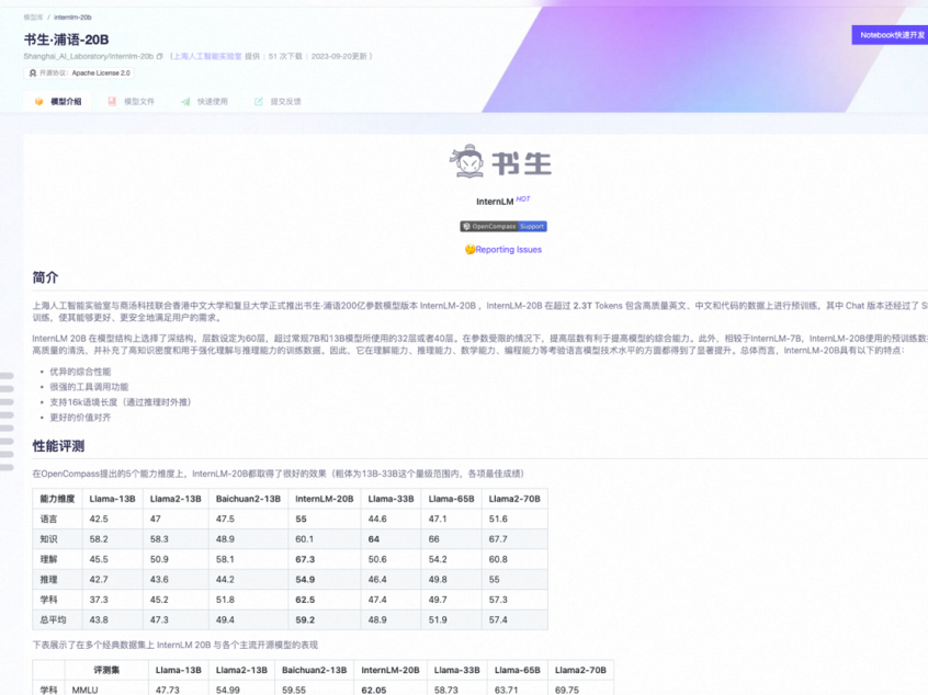 书生·浦语大模型在阿里云魔搭开源首发