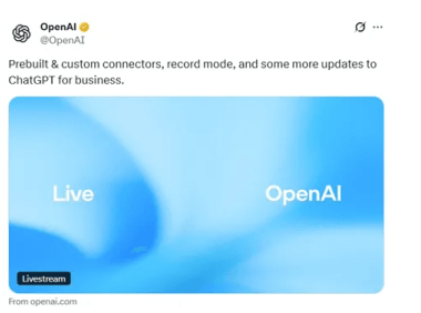 OpenAI宣布ChatGPT推出会议记录模式并支持MCP协议